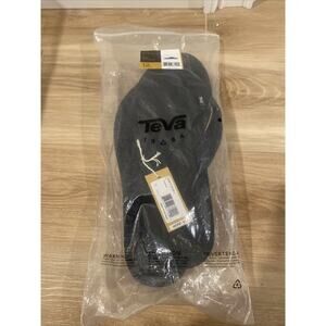 Teva Women's Mush II Flip-Flop Size 12 Fronds Black Thong Slide Sandal #4198